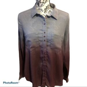 Rock & Republic Purple Ombre Button Front Top